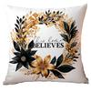 New Christmas Pillowcase High-end Light Luxury Black Gold Color Printing Home Cushion Pillowcase