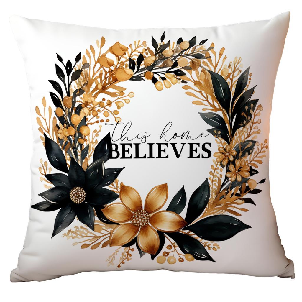 New Christmas Pillowcase High-end Light Luxury Black Gold Color Printing Home Cushion Pillowcase