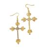 European & American Style Diamond Inlaid Cross Earrings for Women