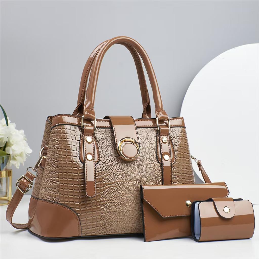 Luxury 3piece Set Women Brand Purses and Handbags Faionable Shoulder Crossbody Bag Large Capacity Designer Commuting Tote Bag