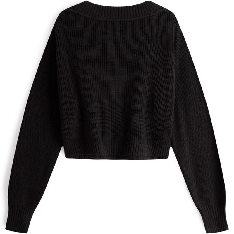 Calvin Klein Fashion Simple Embroidered Vest Solid Color Knit Top Women tops Space-Black J222309-BEH