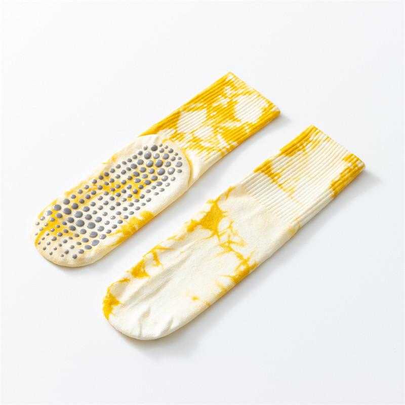 Neue Herbst- und Winterserie mit Batik-Ahornblatt-Motiv, Yoga-Socken, Verdickt, Anti-Rutsch, Fitness-Boden-Socken