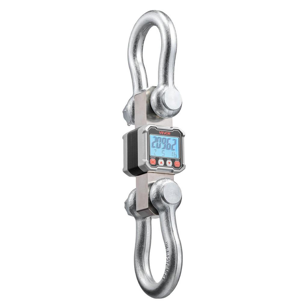VEVOR Digital Crane Scale, 22000 Lbs/10 T Max Capacity, Heavy Duty Industrial Hanging Scale with Cast Aluminum Case & LCD Display