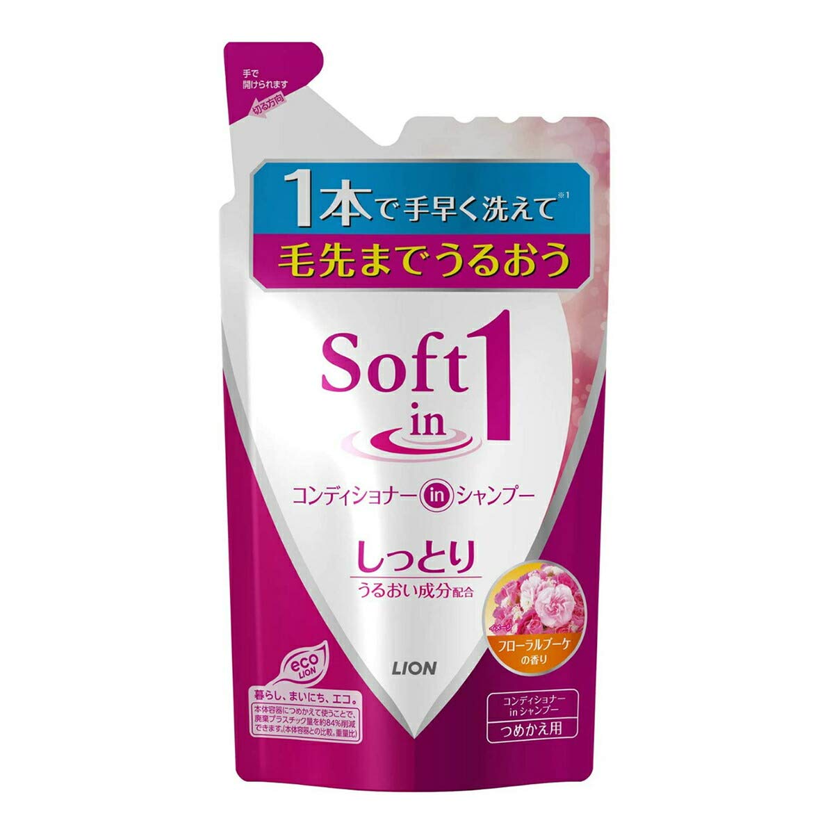 

shampoo moist refill 380ml x 8 pieces [Bulk purchase] Soft-in-one
