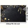 One graduation background cloth, decorated with graduation caps, tassels and star patterns - elegant graduation decoration