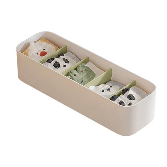 Drawer Storage Box, with Removable Partition Panel Container, Stackable Space Saving Storage Bin for Household B