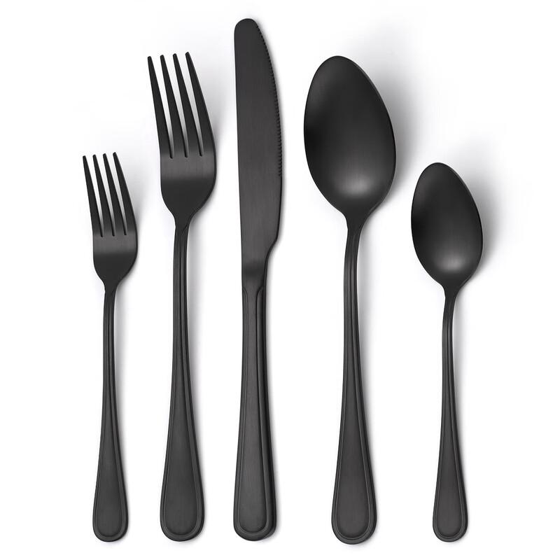 Linpan Черный матовый набор столовых приборов из 5 предметов