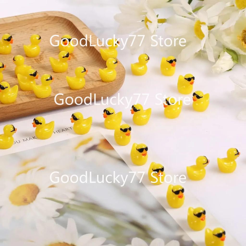 200/100/50 Stück Mini-Harz-Enten mit Sonnenbrille Niedliche winzige Harz-Enten Mikro-Figuren Spielzeug zur Dekoration DIY Puppenhaus Landschaftsdekoration