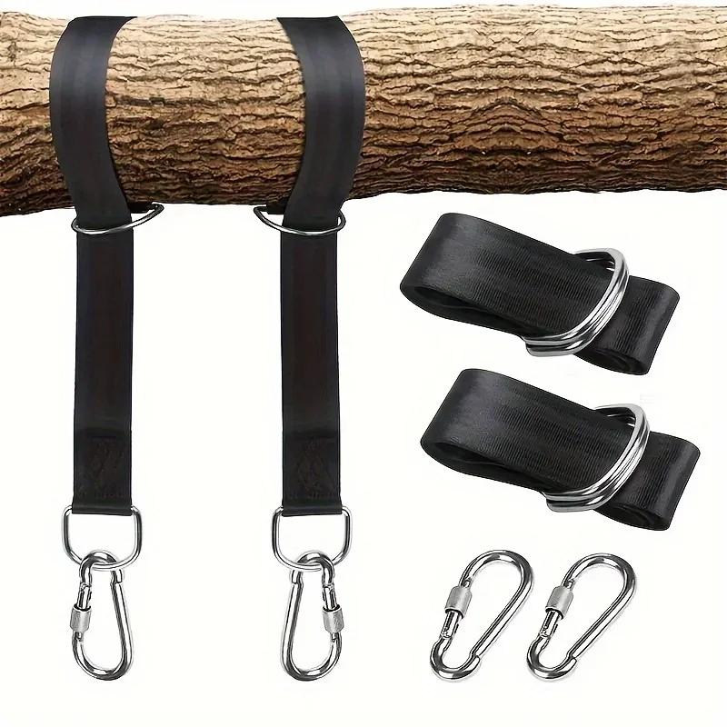 2-piece Reinforced Hammock Suspension with Swing Hook Suitable for Indoor and Outdoor Camping, Fitness Training Accessories