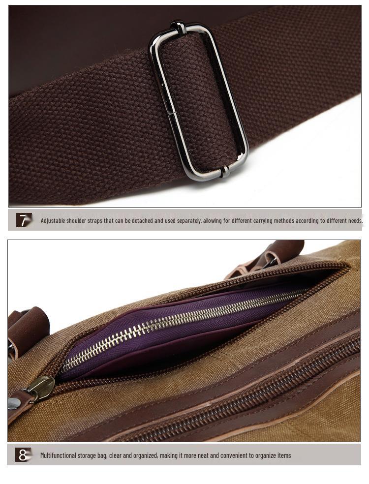 Stylowa Torba Podróżna Unisex Płócienna o Dużej Pojemności - 3 w 1: na Ramię, Crossbody i do Ręki