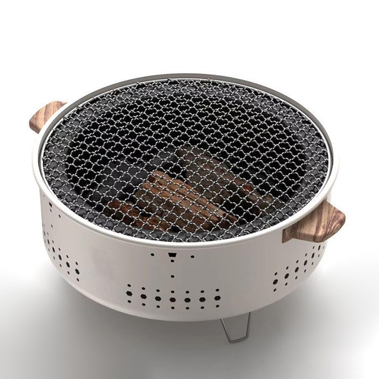 Портативный угольный гриль из нержавеющей стали, уличный BBQ-гриль со съемной решеткой, компактный дизайн для кемпинга