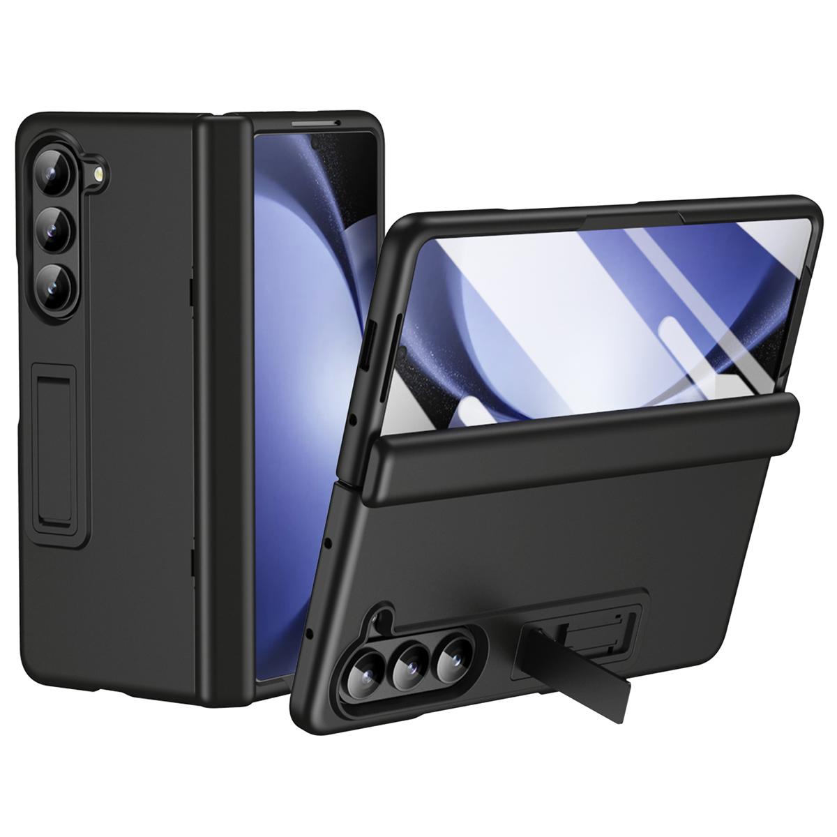 

For Samsung Galaxy Z Fold6 5G Case Hard PC Anti-Drop Phone Cover with Kickstand Black