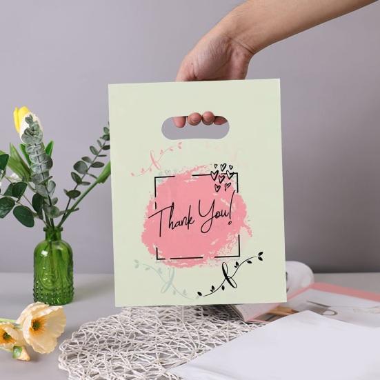 100 Pcs Holiday Gift Bags You Reusable Print Gratitude Expression Thank Strong Bearing Dress