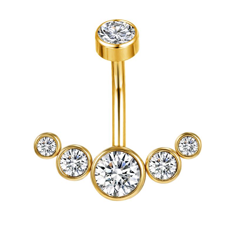 European & American Fashion Zircon-Inlaid Navel Ring