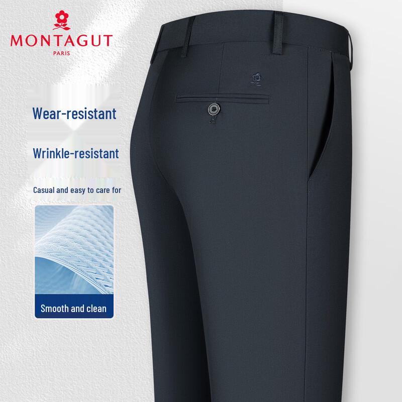 MONTAGUT Men's Wrinkle-Resistant Business Trousers