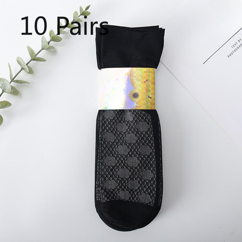 

10 пар женских летних тонких носков средней длины для среднего и пожилого возраста с широким голенищем 10 Pairs чёрный