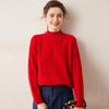 Women's Cashmere Slim-Fit Half-High Collar Pullover Sweater, Autumn/Winter 2023 Collection