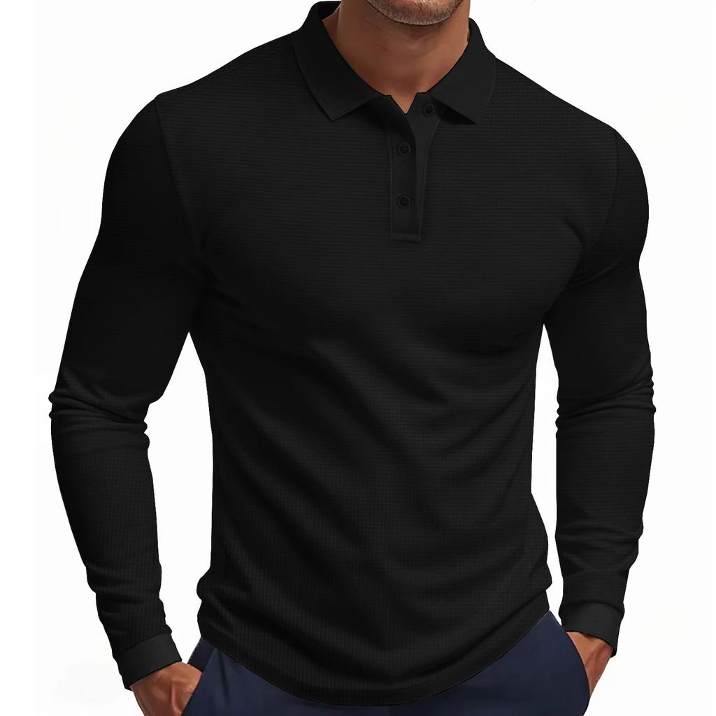 Spring Autumn Lightweight Breathable Men's Polo Shirts Casual Long Sleeve Quick Dry Comfortable Fit Polos