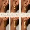 Drperfect 14K Gold Plated Chunky Hoop Earrings for Women Hypoallergenic Lightweight Large Hoops Jewelry
