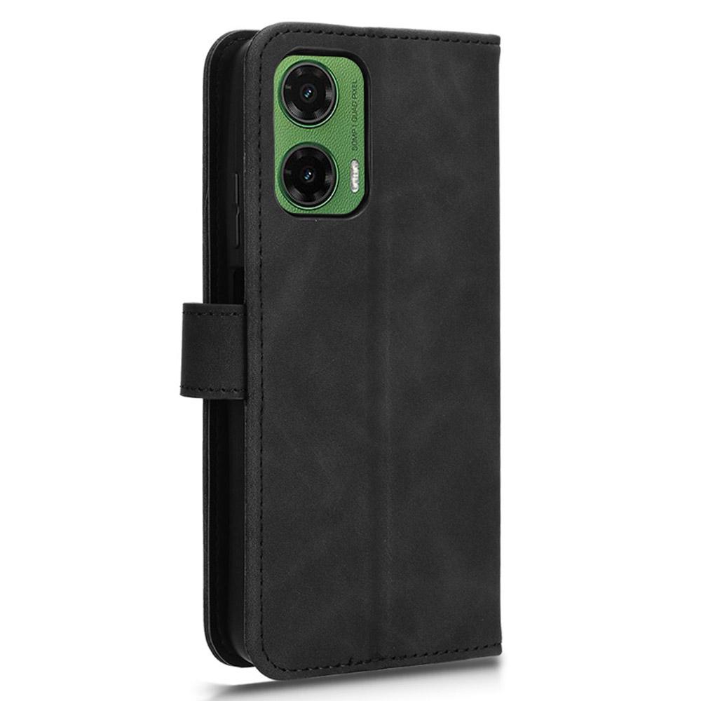 Für Motorola Moto G35 5G Lederhülle Hautgefühl Sturzsicher Brieftasche Flip Handyhülle