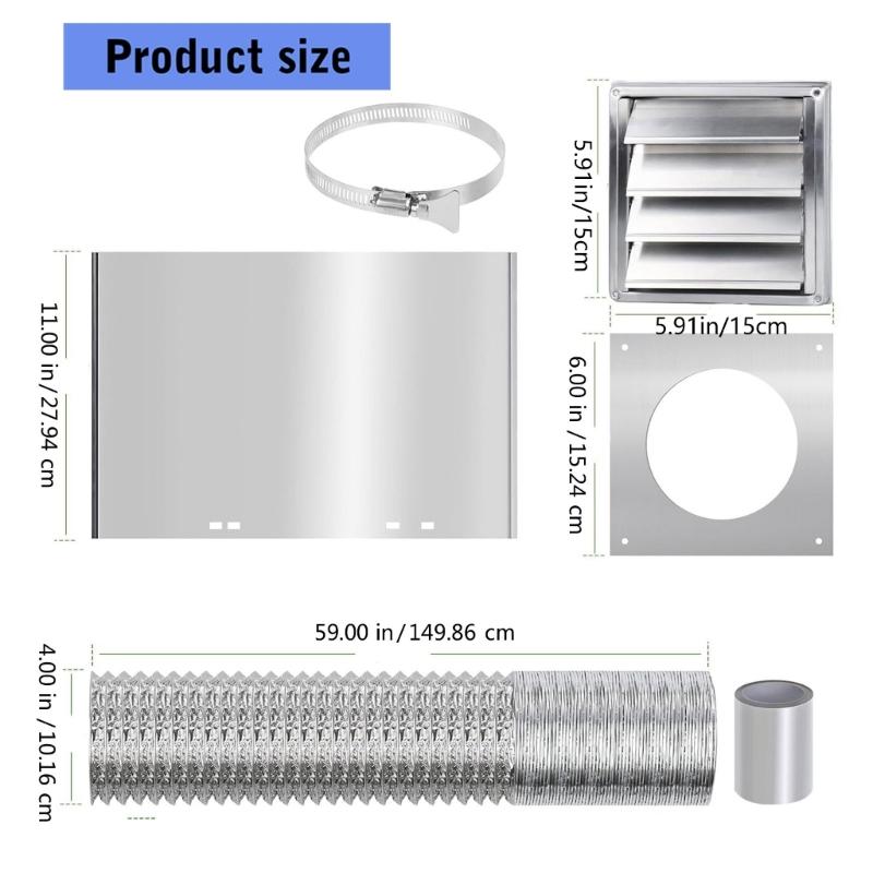 4Inch Dryer Wall Ventilation Duct Kits Dryer Vent Hose Connectors Wall Ducting Kits Efficient Airflows Management