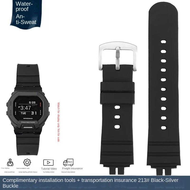 For Casio Series GBD-200 GBD-200-1 GBD-200UU/SM Black Warrior Waterproof Silicone Rubber Watch Strap Sports Watchband Bracelet