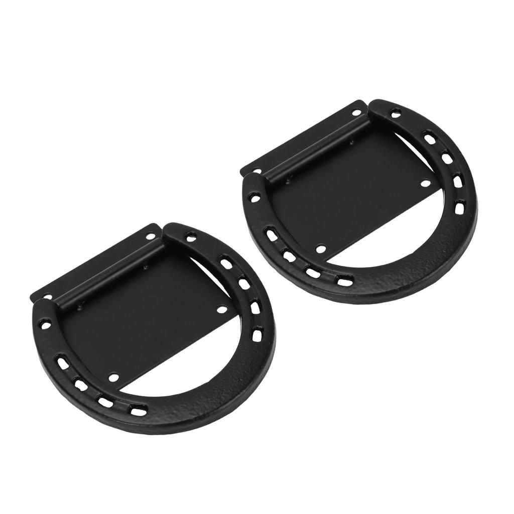 2 Pack Horse Tie  S   Steel Black Coated Horseshoe Ties Down for Horses Stall Stable Supplies