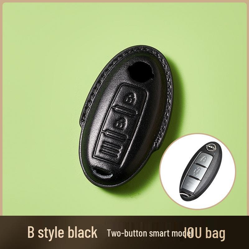 Skórzany Etui na Klucze ze Skóry Wyprawianej Roślinnie dla Nowego Kluczyka Samochodowego Sylphy Murano, Ręcznie Robiony Wzór Klamry dla Mężczyzn