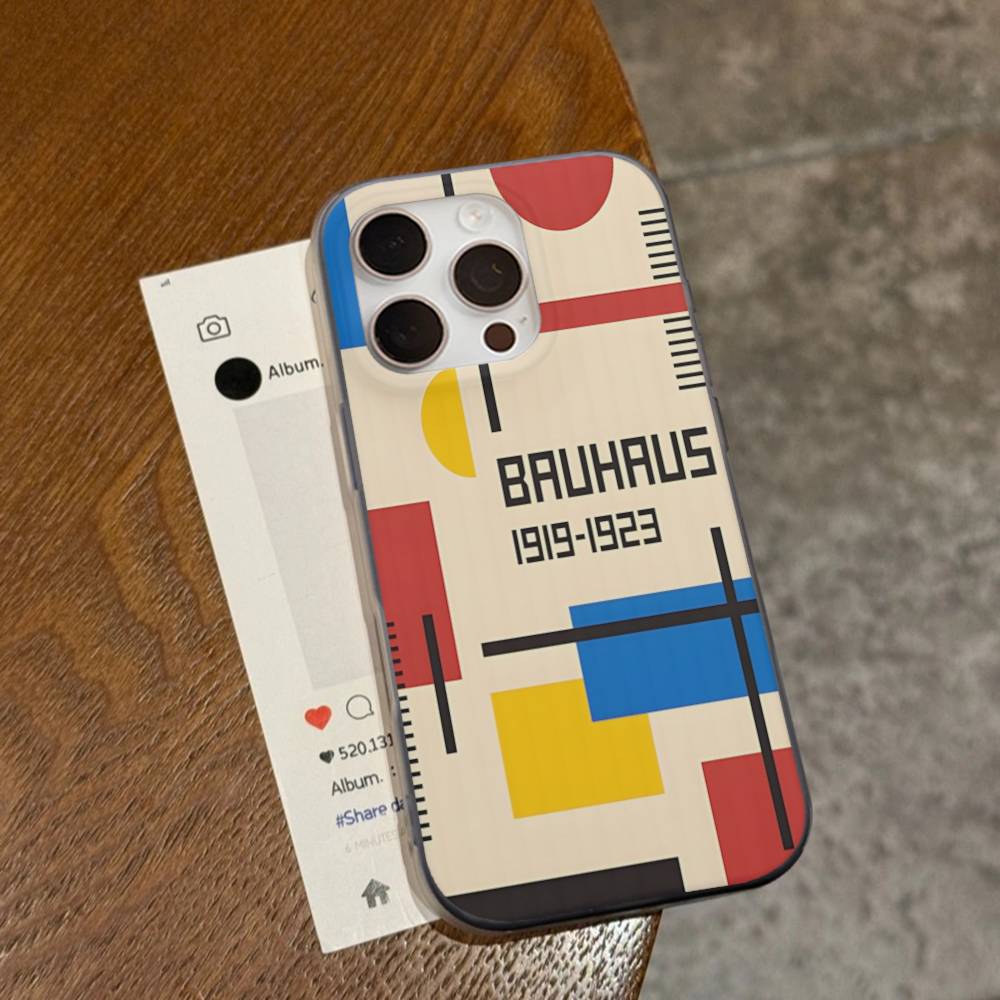

Abstract B-Bauhaus Geometric Art Phone Case For IPhone 16 15 17 Pro 11 12 13 14 Pro Max Plus Soft Ripple Silicone Cover Shell iPhone 15pro max