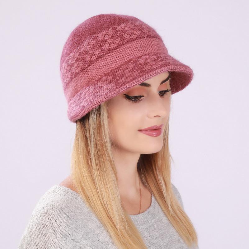 Autumn Winter Hats Women's Knitted Hat Mixed Color Fashion Thick Warm Hat All-match Bucket Hat