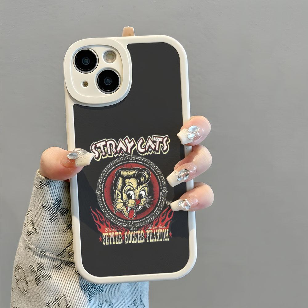 Stray Cats Rockabilly Slim Newly Arrived Phone Case New 2025 Lambskin Silicone Logo For IPhone 16 15 14 11 12 13 Pro Max Mini X iPhone14