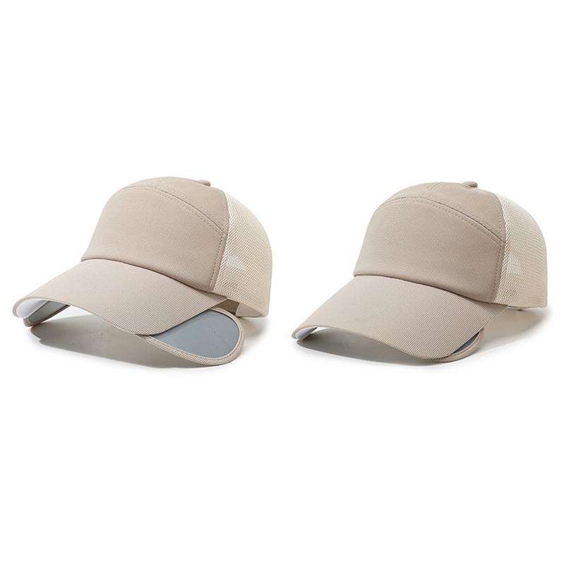 Cappello a visiera retrattile con protezione solare traspirante ad asciugatura rapida, unisex, per esterni, con visiera, a rete, per primavera ed estate