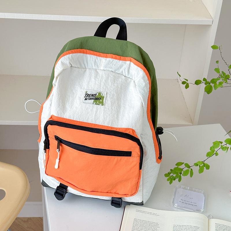 Schoolbag kindergarten school bag children's color matching outdoor backpack travel boys and girls trendy cool boys mountaineering small backpack