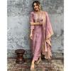 Viscose Chanderi Designer Kurti Pant Set Indian Bollywood Party Wear Kurta Set VGP-1399