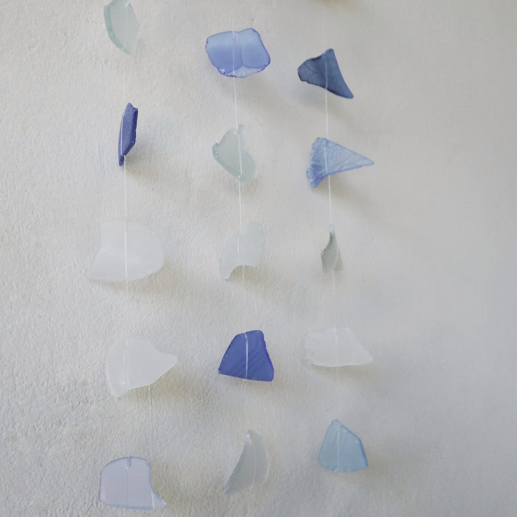 Wind Chime 3 Drop Blue and White