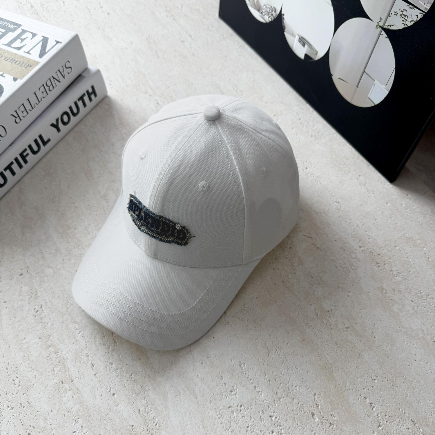 Hard Top Patch, Flash Ripped Hat, Men S And Women S Same Embroidered Letter Cotton Casual Versatile Fashion Cap белый