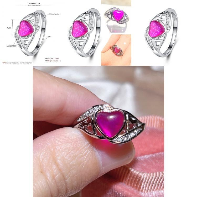 Stilvoller 2018 Cross-border Schmuck Quelle Fantasy Australischer Pfirsichherzring für Mama