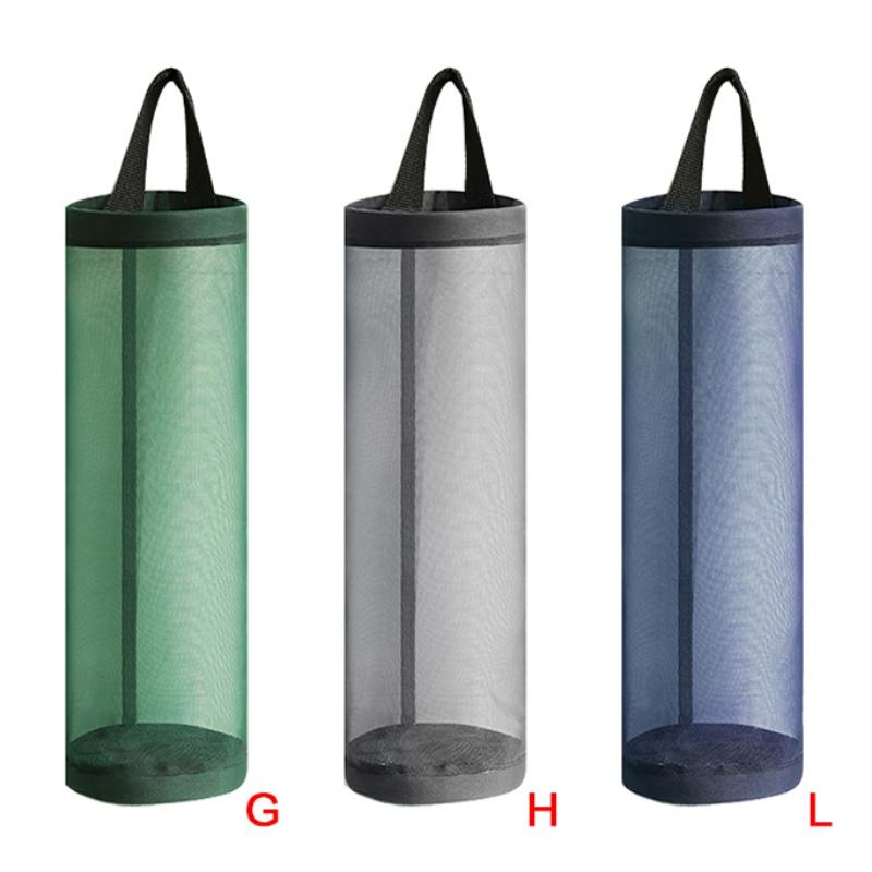 Mesh Hanging Storage Dispensers Foldable Breathable Washable Hanging Mesh Garbage Bag Organizer for Kitchen Plastic Bag Storage