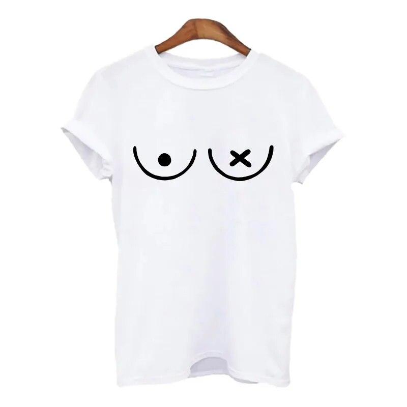 Летние футболки для женщин harajuku с принтом «сиськи и грудь» — фото 12