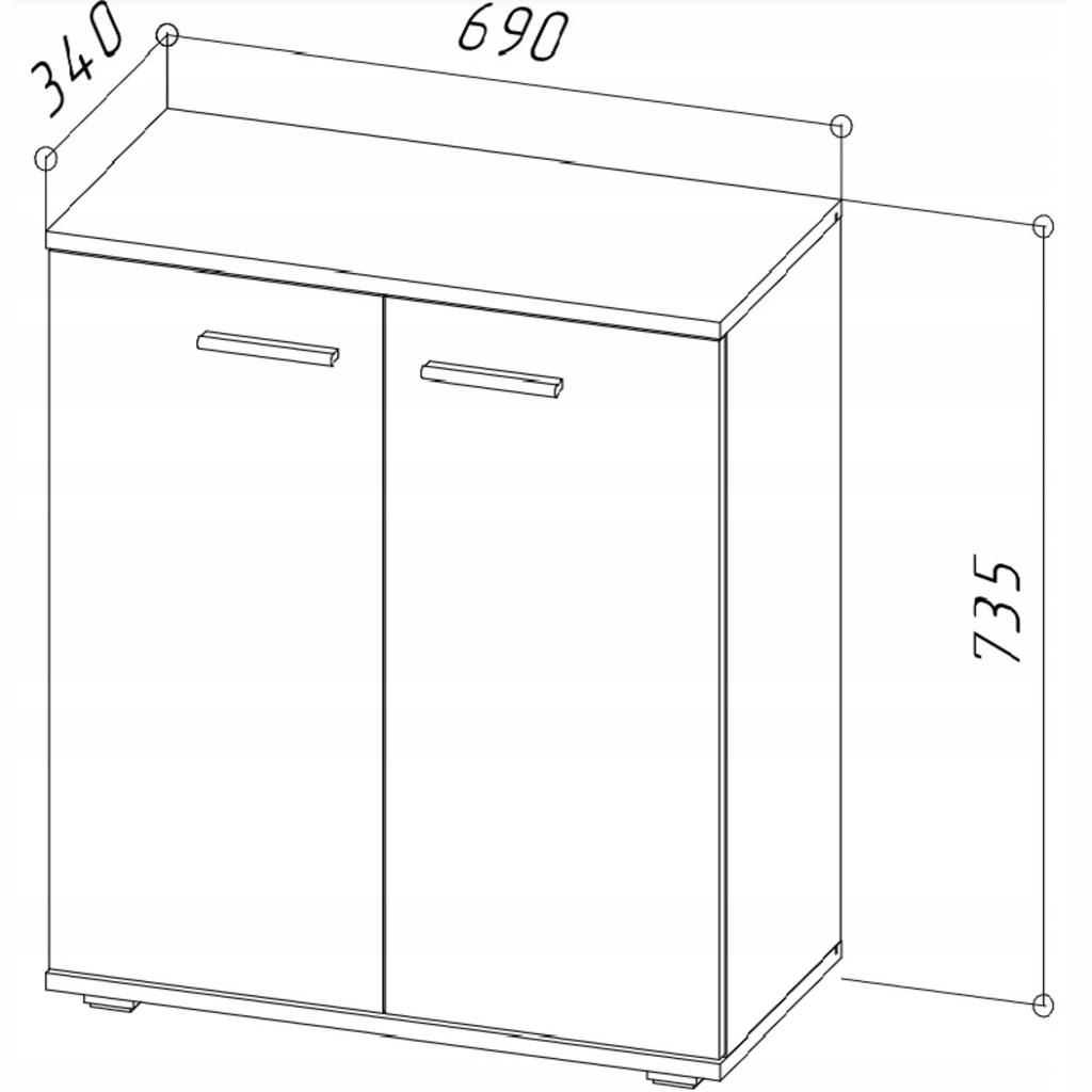 Komoda Szafka Cr3-Kd1 Biała Mały Kompaktowy Regał Półka Na Ubrania Zabawki