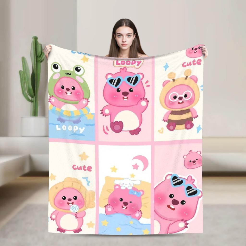 Loopy Pettys Crongs Eddys Pobys Cartoon Fuzzy blanket Pororos Throw blanket for Sofa Bedding Lounge 200x150cm Bedspreads