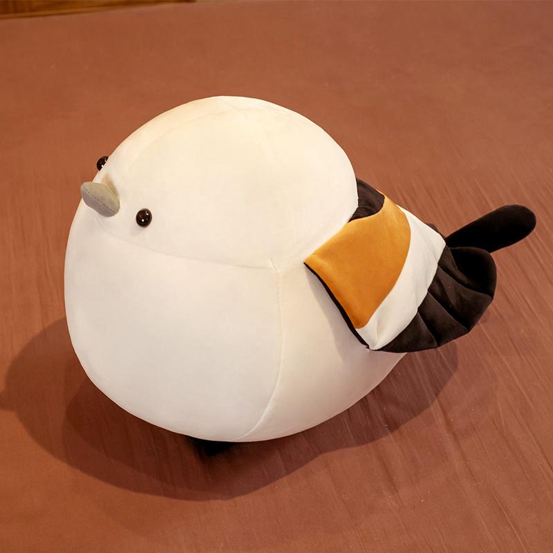 30-50cm Süße Runde Rollende Sperlings Plüschtiere Weicher Gefüllter Vogel Tier Meisenpuppen Kawaii Sperling Schlafkissen Weihnachtsgeschenk 35cm