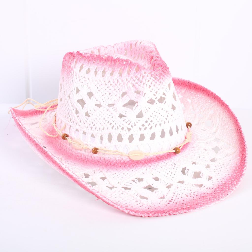 Popular sombrero de vaquero occidental hueco clásico europeo y americano, moda para hombre y mujer, sombrero de paja transpirable para vacaciones, protección solar