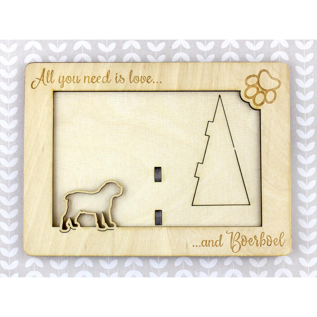 Boerboel, South African Mastiff - Photo frame, engraved wooden frame, a lovely gadget for the dog lover by Art-Dog