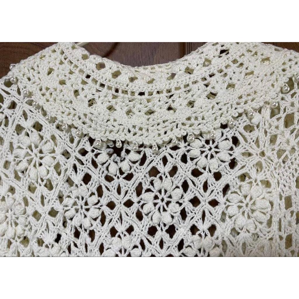 Used ALBA ROSA crochet lace gown cardigan