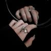 Romantische Zirkon Paar Ringe Frauen Goth Mode Verstellbare Öffnung Finger Ring Party Schmuck Geschenke
