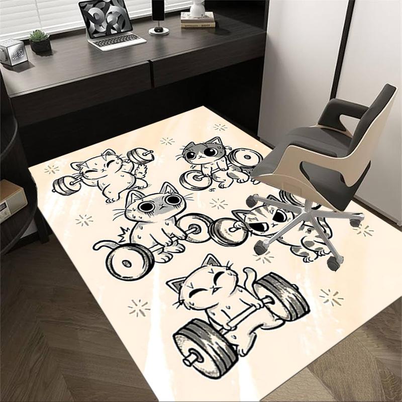 

1PC cat weightlifting Non-Slip Floor Carpet Compatible for Office&Living Room&Bedroom&Dining room - Flat- Soft & Pattern, Vibrant Colors-W279 60cm by 90cm