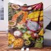 Large Fresh Fruit And Vegetable Platter - Themed Blanket - Comfortable Flannel Fabric Hypoallergenic Suitable for All Seasons - Id