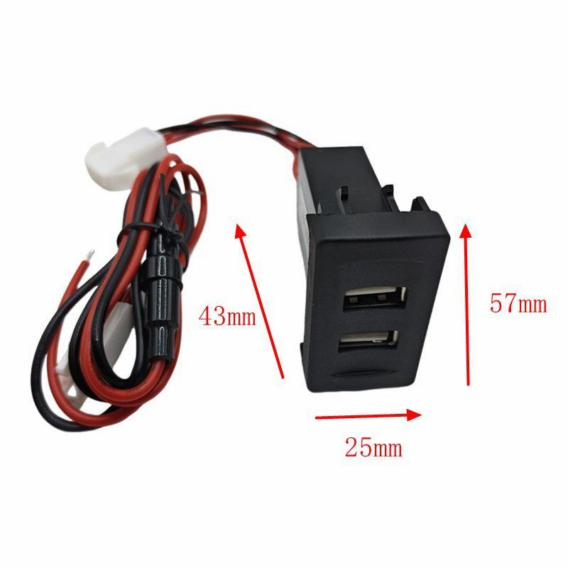 Dual USB Port Car Charger 2.1A Rocker Adapter Socket Light Built-In Socket For Transport T4 Car Dual USB Charger Car Accessories
