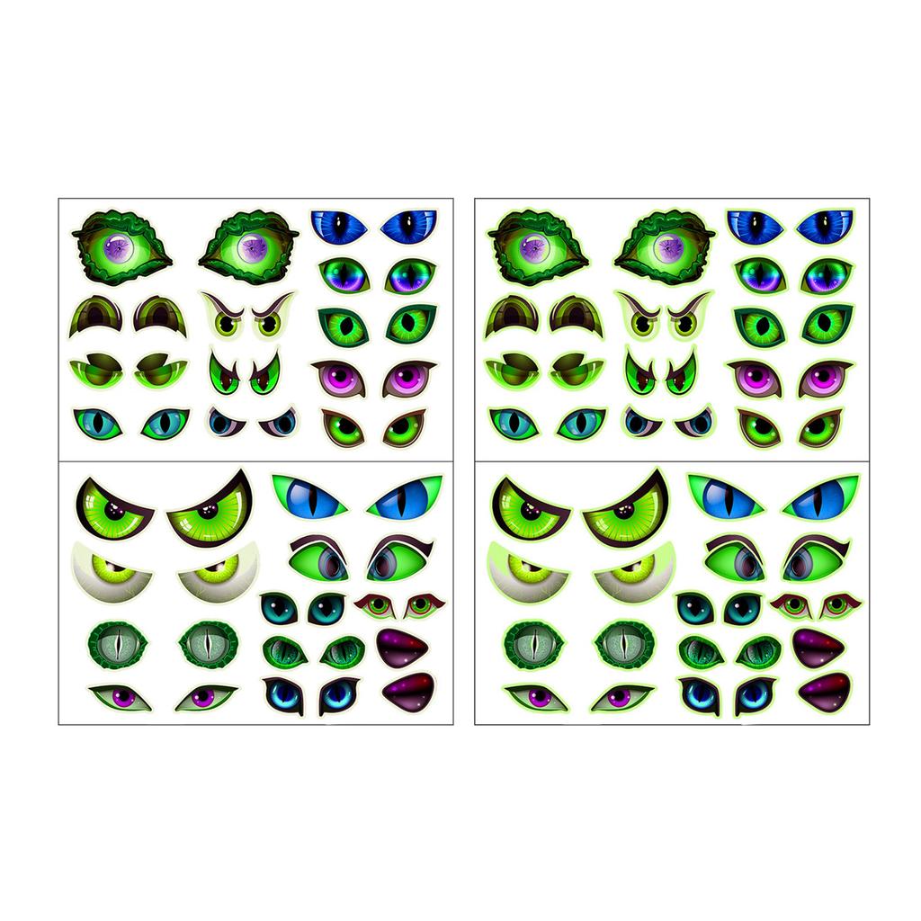 Glow In The Dark Halloween Peeking Eyes Self Adhesive Wall Stickers For Spooky Party Decorations PVC Material